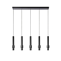 pendant luminaire MARGARY 5 flames IP20, black dimmable