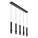 pendant luminaire MARGARY 5 flames IP20, black dimmable