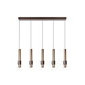 Lucide pendant luminaire MARGARY 5 flames IP20, gold matt, brass, coffee brown dimmable