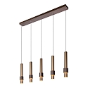 Lucide pendant luminaire MARGARY 5 flames IP20, gold matt, brass, coffee brown dimmable