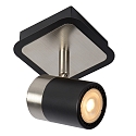 Lucide spot LENNERT LED rotatable, tiltable GU10 IP20, chrome matt, black dimmable