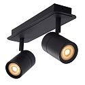 Lucide LED Deckenstrahler LENNERT Badezimmerleuchte, GU10, 2x5W, 3000K, dimmbar, IP44, schwarz
