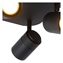 Lucide spot LENNERT LED 4 flames, square GU10 IP44, black