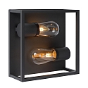 ceiling luminaire CARLYN 2 flames, square E14 IP54, black matt
