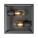 ceiling luminaire CARLYN 2 flames, square E14 IP54, black matt