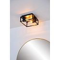 ceiling luminaire CARLYN 2 flames, square E14 IP54, black matt