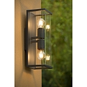 Lucide wall luminaire CLAIRE 2 flames, square E27 IP54, anthracite