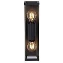 Lucide wall luminaire CLAIRE 2 flames, square E27 IP54, anthracite