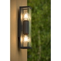 Lucide wall luminaire CLAIRE 2 flames, square E27 IP54, anthracite