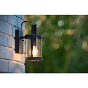 Lucide wall luminaire LINDELO round E27 IP23, black