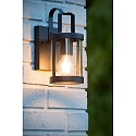 Lucide wall luminaire LINDELO round E27 IP23, black