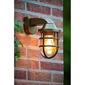 LED Outdoor Wandleuchte LEWIS, 1xE27, IP44, Gold matt, messing
