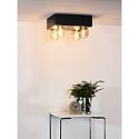 Lucide ceiling luminaire SURTUS 4 flames, square E27 IP20, black