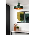 Lucide ceiling luminaire CARDIFF round E27 IP20, green, gold matt, brass
