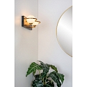 Lucide wall luminaire ISOBEL 2 flames, square G9 IP44, opal, black