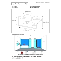 Lucide wall luminaire ISOBEL 2 flames, square G9 IP44, opal, black