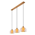 Lucide pendant luminaire GUNHILD 3 flames E27 IP20, beige, transparent dimmable