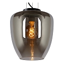 Lucide pendant luminaire FLORIEN oval E27 IP20, smoky colour dimmable