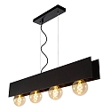 Lucide pendant luminaire SURTUS 4 flames, square E27 IP20, black