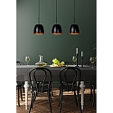 pendant luminaire NOLAN 3 flames, square E27 IP20, gold matt, brass, black