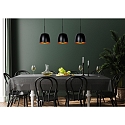 pendant luminaire NOLAN 3 flames, square E27 IP20, gold matt, brass, black