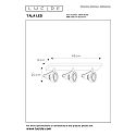 spot TALA LED 3 flames, square GU10 IP20, black dimmable