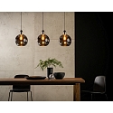 Lucide pendant luminaire JULIUS 3 flames E27 IP20, smoky colour, black