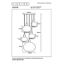 Lucide pendant luminaire JULIUS 5 flames, round E27 IP20, smoky colour, black