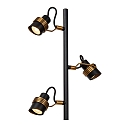 Lucide floor lamp TUNDRAN 3 flames, round GU10 IP20, gold matt, brass, black 