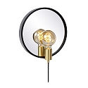 mirror luminaire REFLEX round, with switch E27 IP20, gold matt, black 