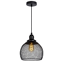 pendant luminaire MESH round E27 IP20, black
