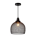 pendant luminaire MESH round E27 IP20, black