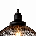 Lucide pendant luminaire MESH round E27 IP20, black
