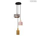 pendant luminaire NINJA 3 flames E27 IP20, multicolour, black dimmable