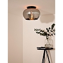 Lucide ceiling luminaire JUDI round E27 IP20, smoky colour, black