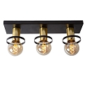 ceiling luminaire ANAKA 3 flames, square E27 IP20, gold matt, brass, black