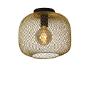 ceiling luminaire MESH round E27 IP20, gold matt, brass, black