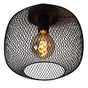 Lucide ceiling luminaire MESH round E27 IP20, black