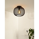 Lucide ceiling luminaire MESH round E27 IP20, black