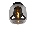 ceiling luminaire JOANET round E27 IP20, smoky colour, black