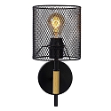 Lucide wall luminaire BASKETT round E27 IP20, wood, black