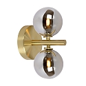 wall luminaire TYCHO 2 flames G9 IP20, gold matt, brass, smoky colour