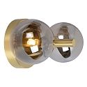 Lucide wall luminaire TYCHO 2 flames G9 IP20, gold matt, brass, smoky colour