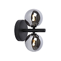 wall luminaire TYCHO 2 flames G9 IP20, smoky colour, black