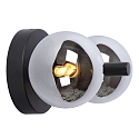 Lucide wall luminaire TYCHO 2 flames G9 IP20, smoky colour, black