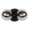Lucide wall luminaire TYCHO 2 flames G9 IP20, smoky colour, black