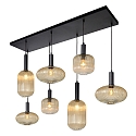 Lucide pendant luminaire MALOTO square E27 IP20, amber, black
