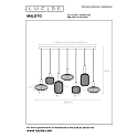 Lucide pendant luminaire MALOTO square E27 IP20, amber, black