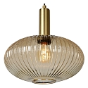 Lucide pendant luminaire MALOTO round E27 IP20, amber, gold matt, brass