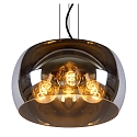Lucide pendant luminaire OLIVIA 3 flames, round E27 IP20, smoky colour, black
